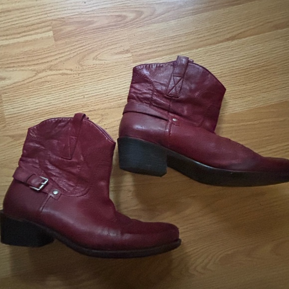 Franco Sarto Women’s  Red Leather Cowboy Boots Size 9.5 - Picture 3 of 11